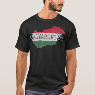 Ungarische Karte und Flagge Souvenir abgenutzt T-Shirt