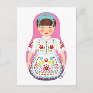Ungarische Matryoshka Postcard Postkarte