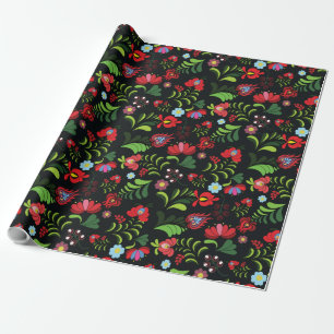 Ungarische Matyo-Stickereidesign Geschenkpapier