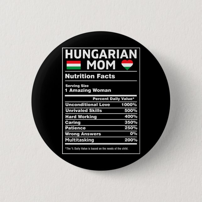 Ungarische Mutter für Frauen Ungarn Flagge Magyar  Button (Vorderseite)
