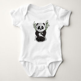 Ungarische Panda handgezeichnete Abbildung Baby Strampler