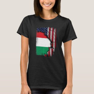 Ungarische ROOTS Halbamerikanische Flagge Patrioit T-Shirt