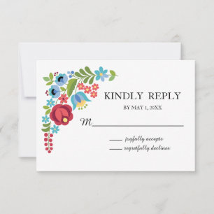 Ungarische Rote Rose Wedding RSVP Card