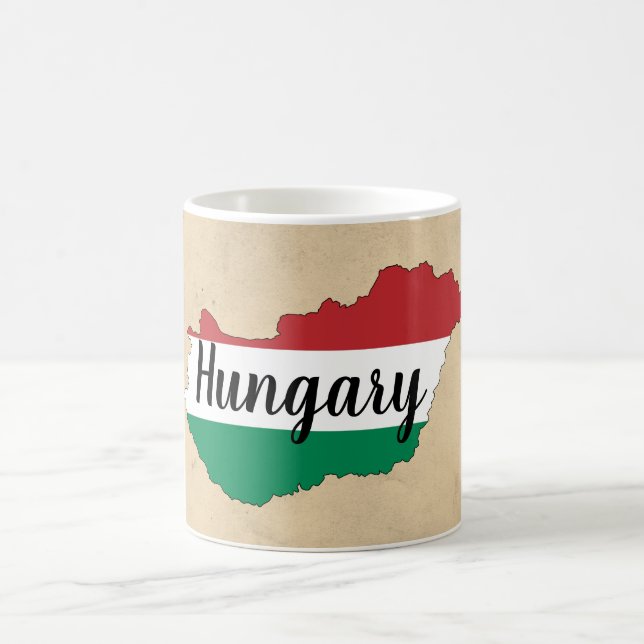 Ungarische Silhouette der Flagge Kaffeetasse (Mittel)