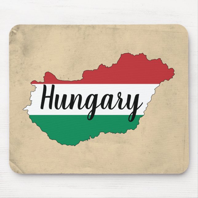 Ungarische Silhouette der Flagge Mousepad (Vorne)