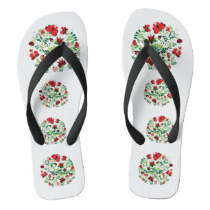 Ungarische traditionelle Matyo-Volkskunst  Flip Flops