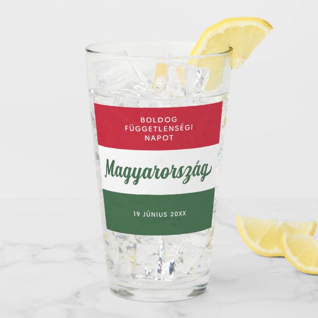 Ungarische Unabhängigkeitstagsflagge Glas (Rückseite Ice)