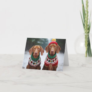 Ungarische Vizla Dogs Weihnachtskarte Karte