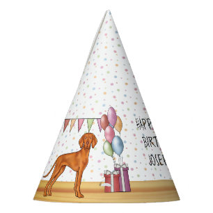 Ungarische Vizsla Farbige Pastell-Frohe Geburtstag Partyhütchen