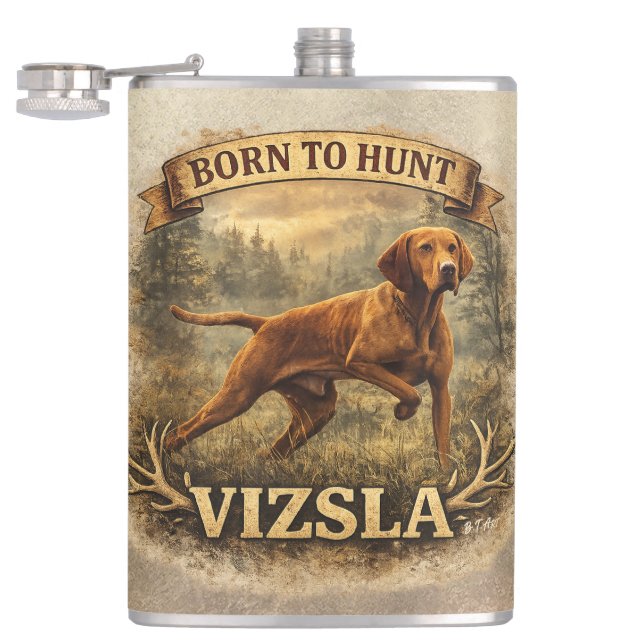 Ungarische Vizsla-Kunst    Flachmann (Geöffnet)