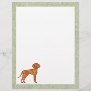 Ungarische Vizsla Süße Zeigerhund-Zeichnung Grün Briefbogen