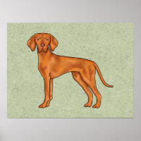 Ungarische Vizsla Süße Zeigerhund-Zeichnung Grün