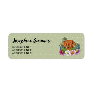 Ungarische Vizsla und farbenfrohe Sommer-Blume Grü