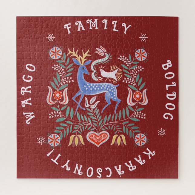 Ungarische Volkskunst frohe Weihnachten Puzzle (Vertikal)