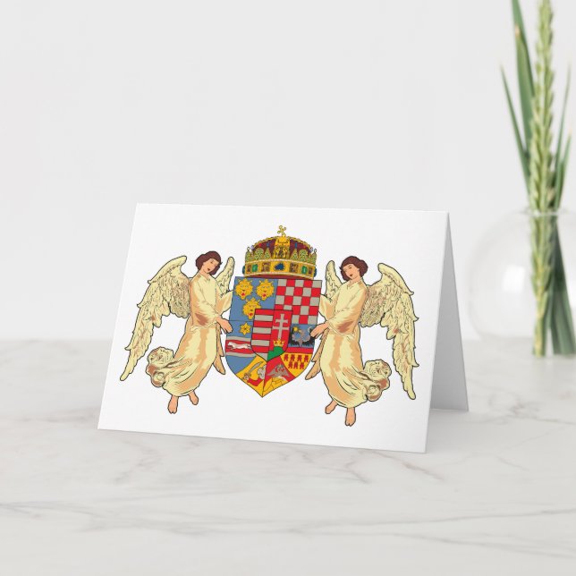 Ungarische Wappen (alte Grußkarte) Karte (Vorderseite)
