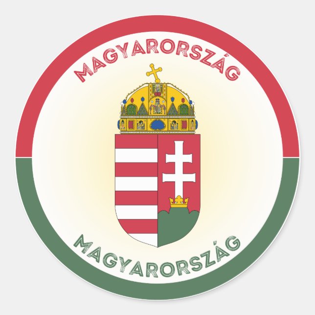 Ungarische Wappen-Circle-Form Runder Aufkleber (Vorderseite)