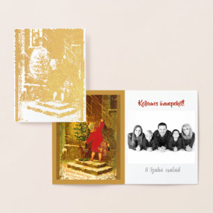 Ungarische Weihnachten aus dem Jahr 1896 - Gold Folienkarte