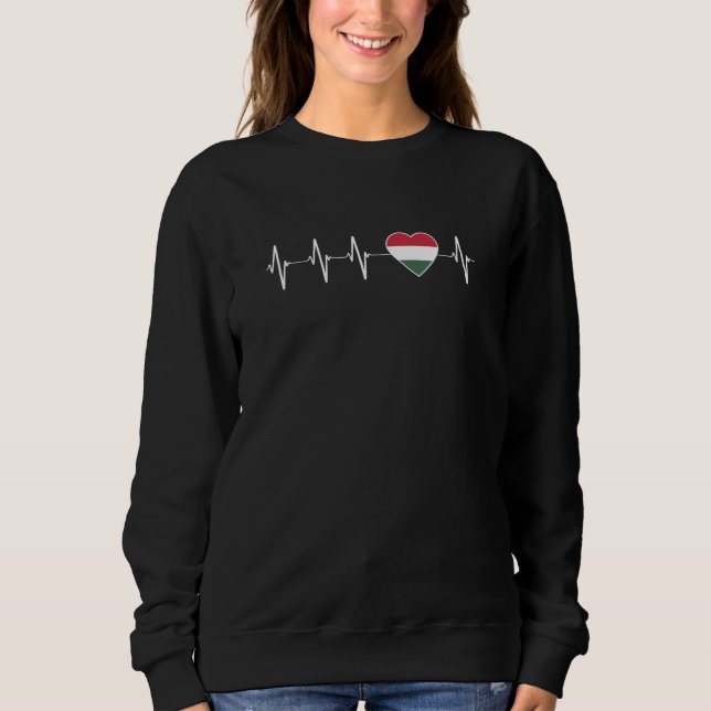 Ungarischer Herzschlag I Liebe Ungarn Flaggenherz Sweatshirt (Vorderseite)