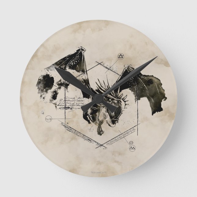 Ungarischer Hornschwanzdrache Runde Wanduhr (Vorderseite)