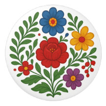 Ungarischer Kalocsa-Blumen-Volks-Keramikknopf
