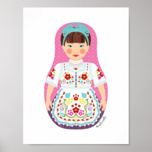 Ungarischer Matryoshka-Plakat Poster