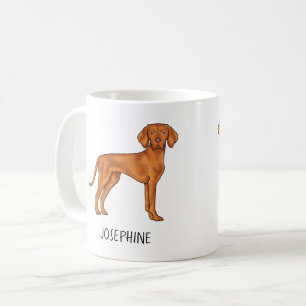 Ungarischer Niedlicher Pointer Dog von Vizsla mit  Kaffeetasse