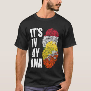 Ungarischer und bhutanesischer Mix DNA Flagge Erbe T-Shirt