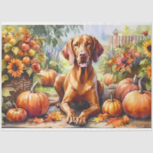 Ungarischer Vizsla Herbstlaub Dekoupage Seidenpapier
