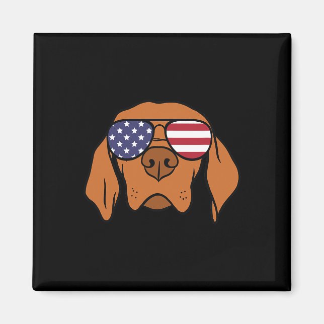 Ungarischer Vizsla-Hund 4. Juli Magnet (Vorne)