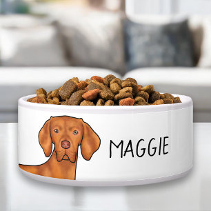 Ungarischer Vizsla Pointer Hund Kopf mit Name des Napf