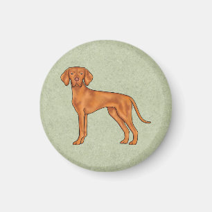 Ungarischer Vizsla Süßer Cartoon-Zeigerhund Grün Magnet