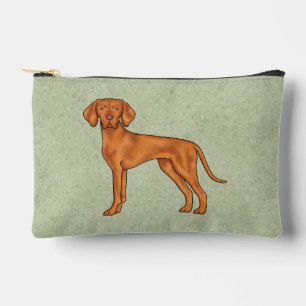 Ungarischer Vizsla Süßer Cartoon-Zeigerhund Grün Zubehörtasche