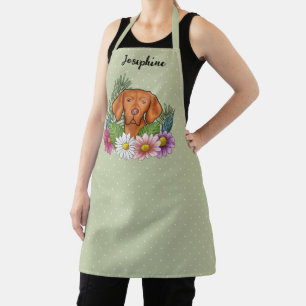 Ungarischer Vizsla und farbenfrohe Sommerblumen Gr Schürze