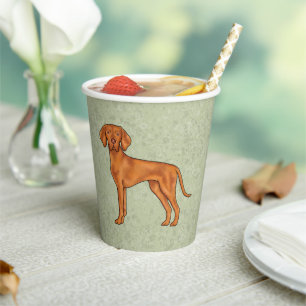 Ungarischer Vizsla-Zeiger-Cartoon-Hund-Zeichnung G Pappbecher