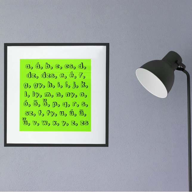 Ungarisches Alphabet in Grün Poster (Von Creator hochgeladen)