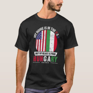 Ungarisches amerikanisches Patriot Herz ist aus Un T-Shirt