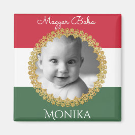 Ungarisches Baby mit Foto und Name Magnet