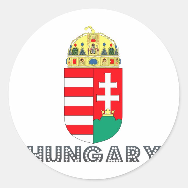 Ungarisches Emblem Runder Aufkleber (Vorderseite)