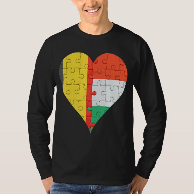 Ungarisches Flaggenherz T-Shirt (Vorderseite)