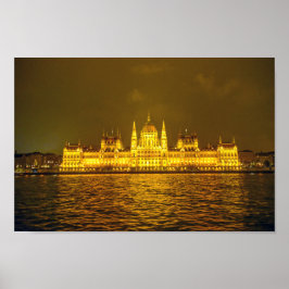 Ungarisches Parlament, Budapest, Ungarn bei Nacht Poster