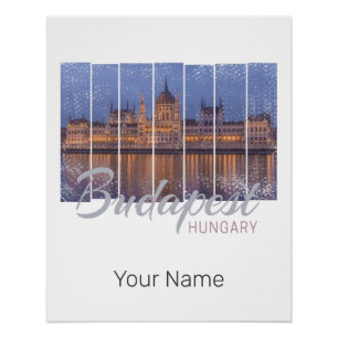 Ungarisches Parlament Budapest Vintage Panorama Poster