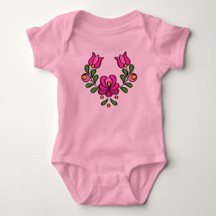 Ungarisches Stickereimuster, Matyo Baby Strampler