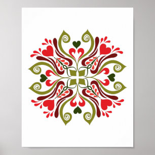 Ungarisches Tulpen-Blumenmotiv Poster