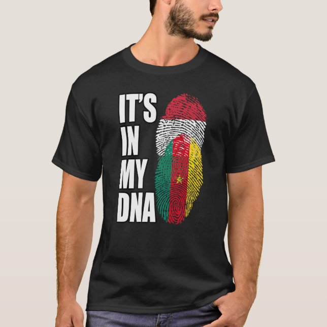 Ungarisches und kamerunisches Misch-DNA-Flaggengeb T-Shirt (Vorderseite)