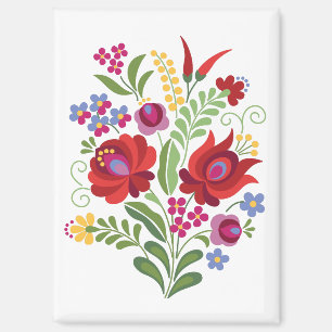 Ungarisches Volkskunst-Design Rote Paprika Magnet