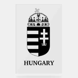 Ungarisches Wappen Zeitgenössische monochrome Kuns Acrylschild