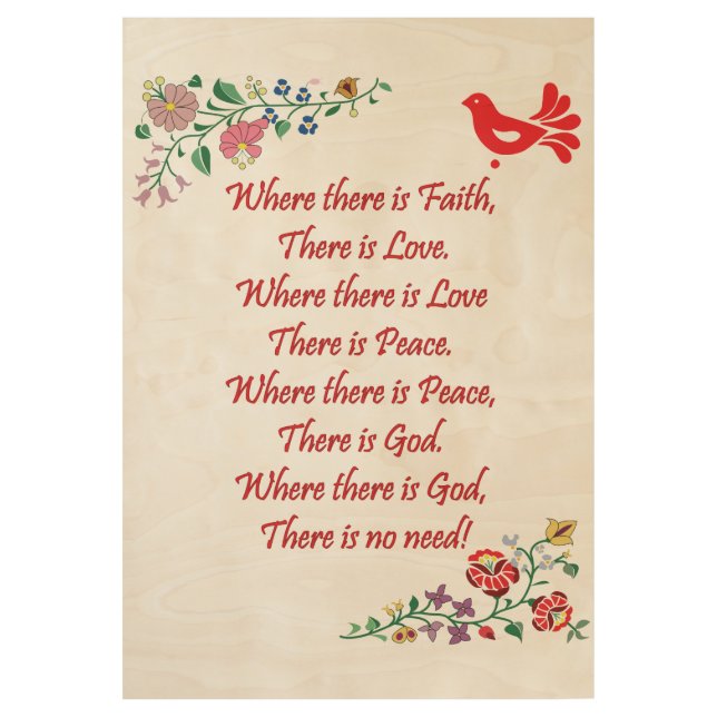 Ungarisches Zuhause, das Folkart segnet Holzposter (Vorderseite)