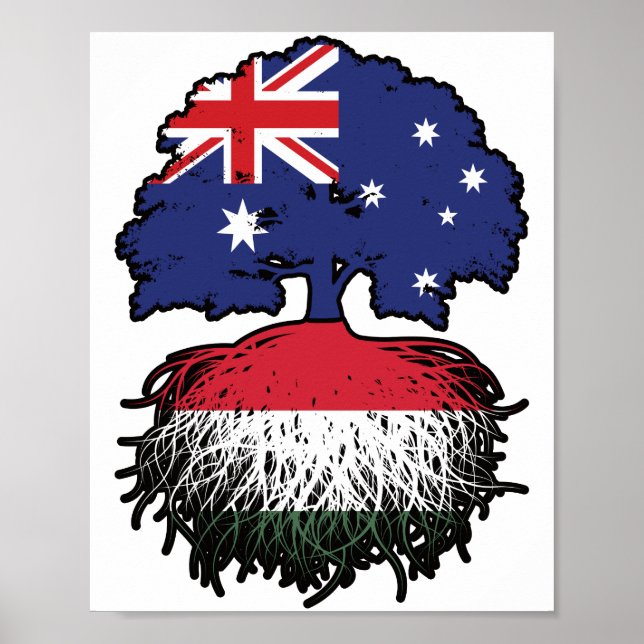 Ungarn Australisch Australien Tree Roots Poster (Vorne)