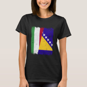 Ungarn Bosnien und Herzegowina Halbe Flagge T-Shirt
