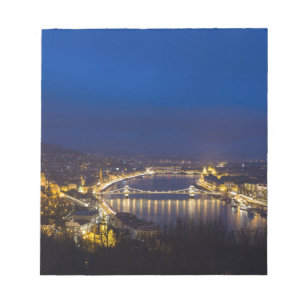 Ungarn Budapest Abendpanorama Notizblock